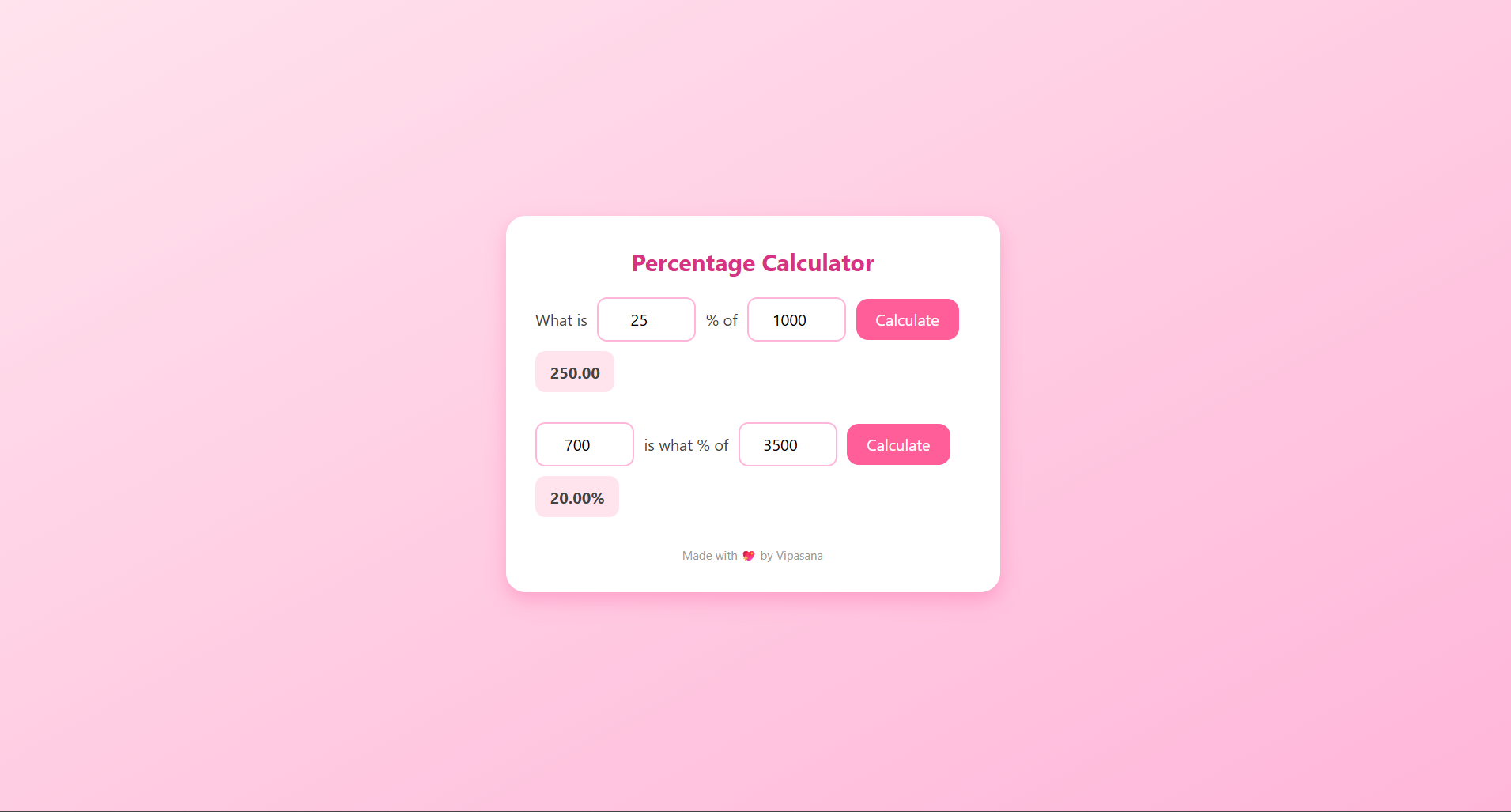 Percentage Calculator